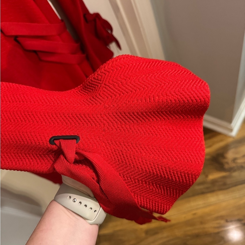 Jonathan Simkhai Vibrant Red Long Sleeve Dress Elegant Holiday - Picture 6 of 10